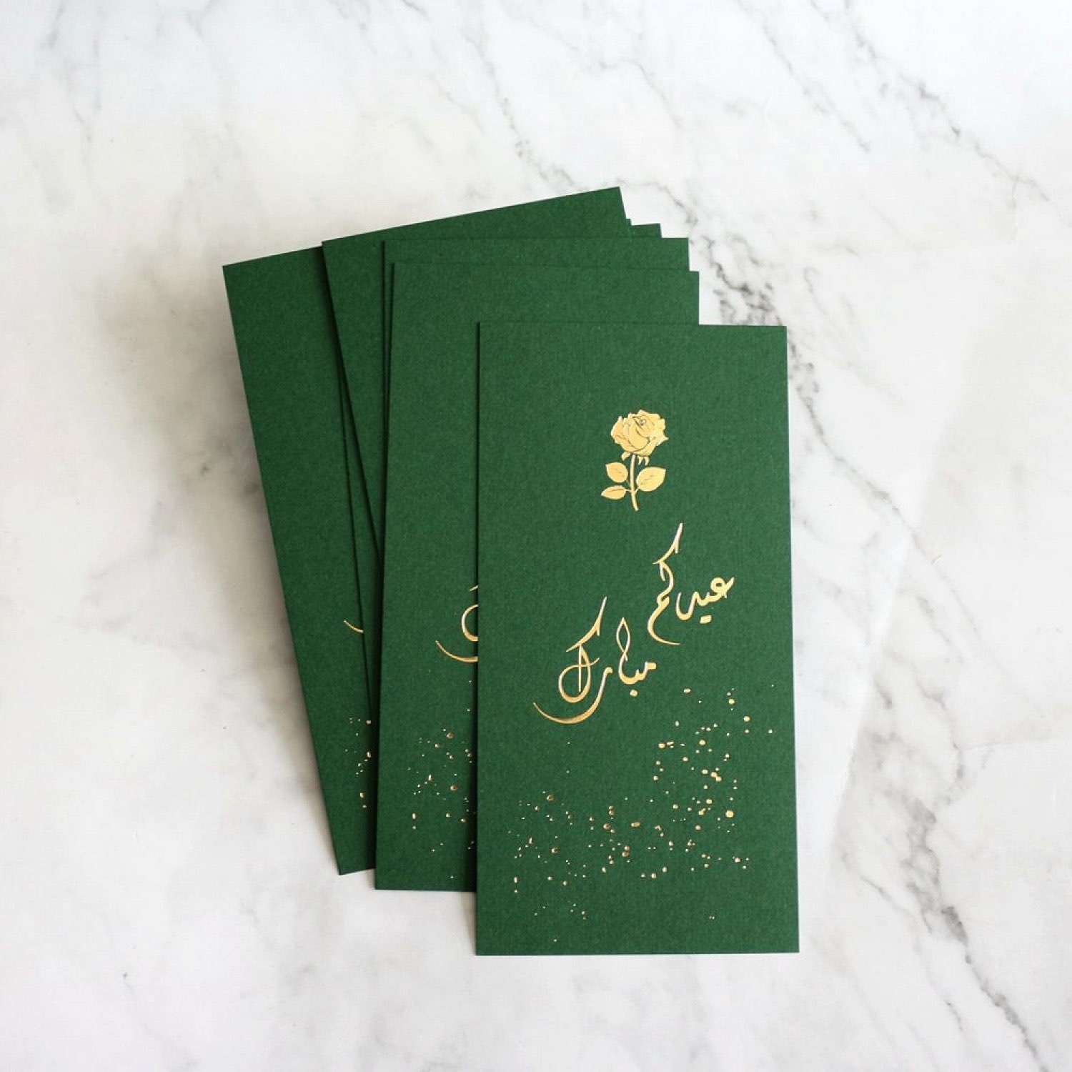 Olive Green Invitation Card with Vellum Paper Envelope Foil Printing Customized